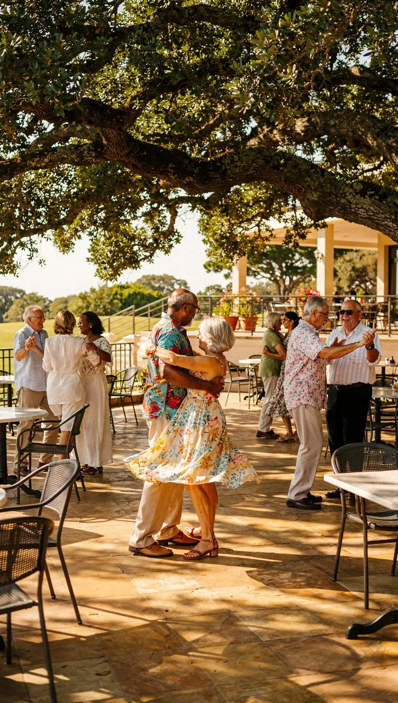 Retirement lifestyle club calendar with dance and coaching events