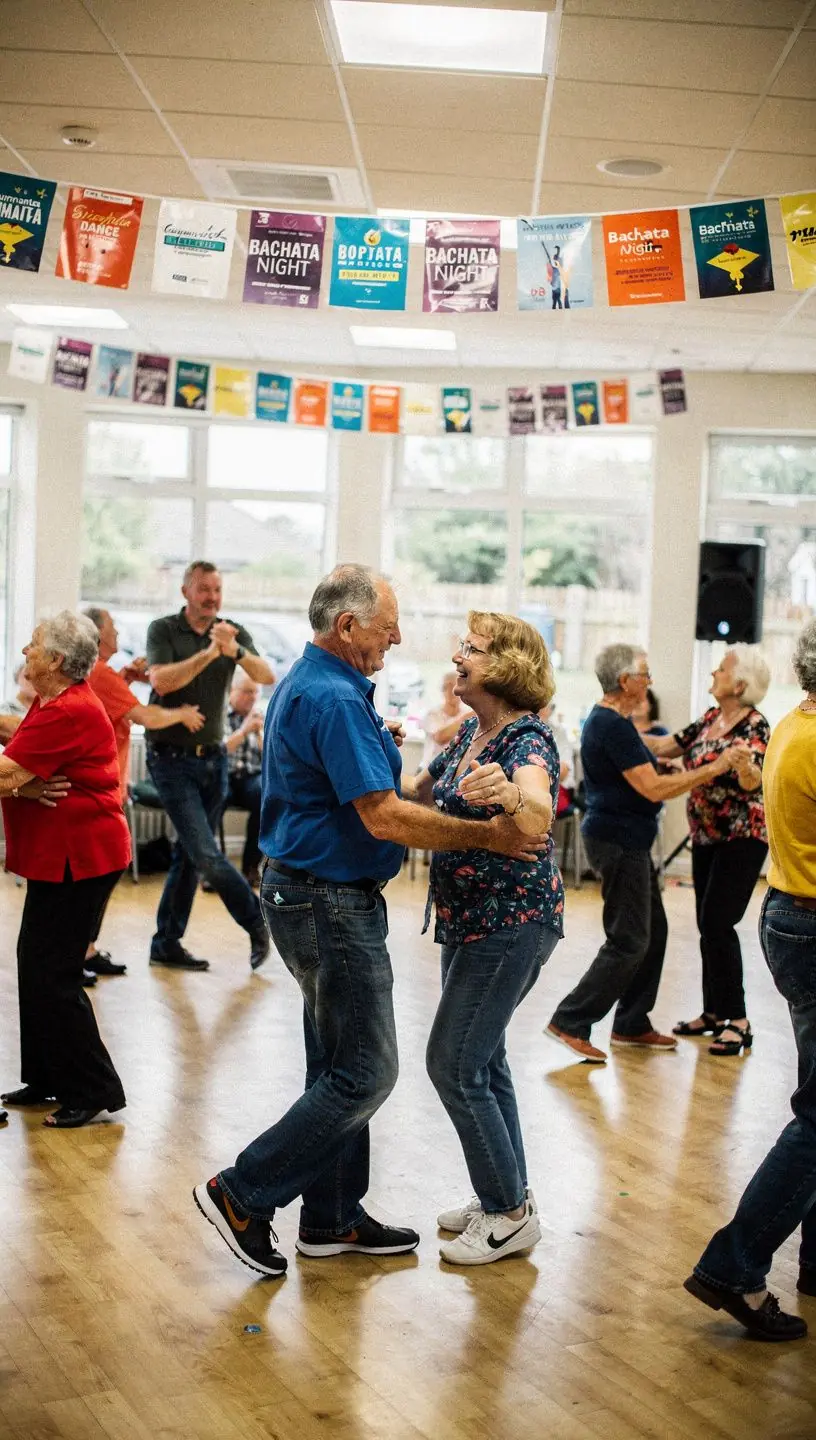 Retirees dancing bachata and salsa for emotional well-being