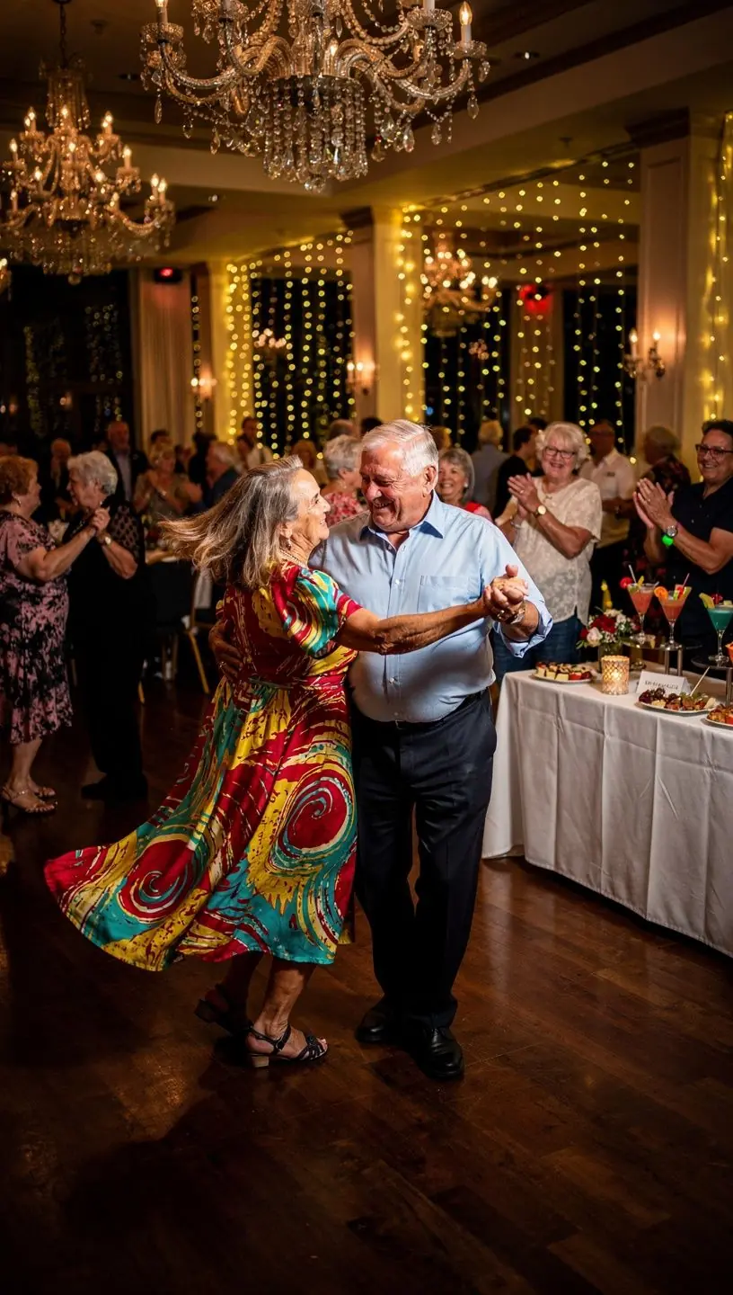 Retirees enjoying dance classes and social events.